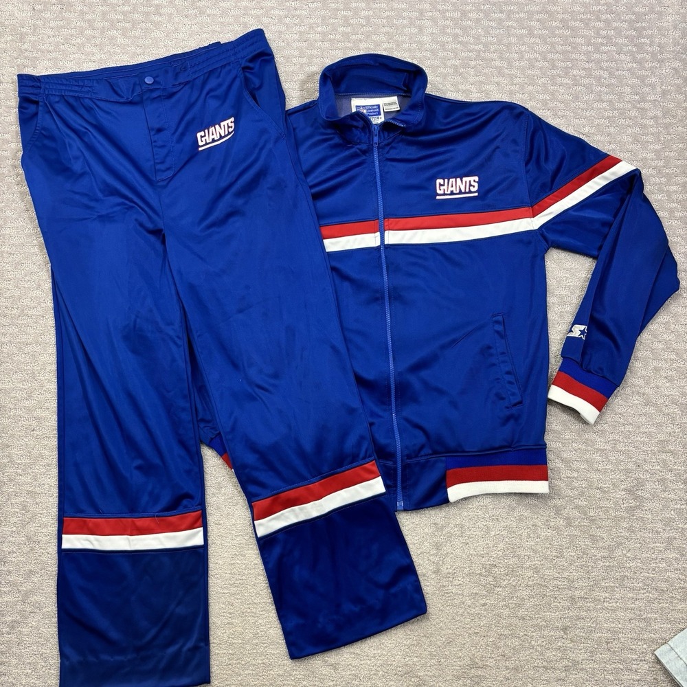 Vintage New York Giants Tracksuit Starter Jacket And Pants NFL Zip Up Sz L READ